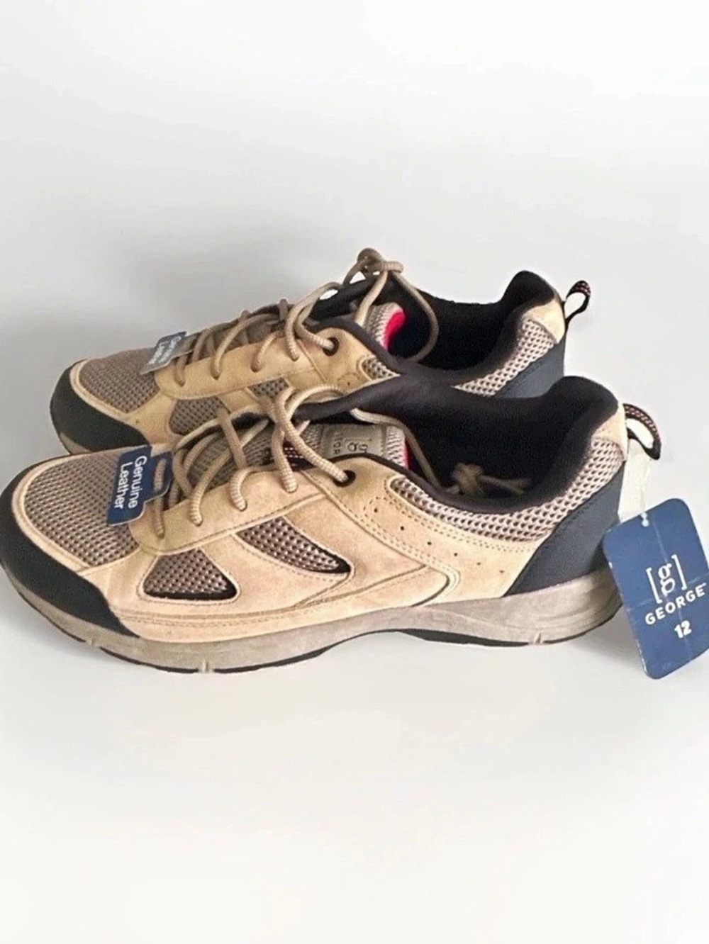 George Men's Rugged Casual Hiking Shoes Brown & Black US 12